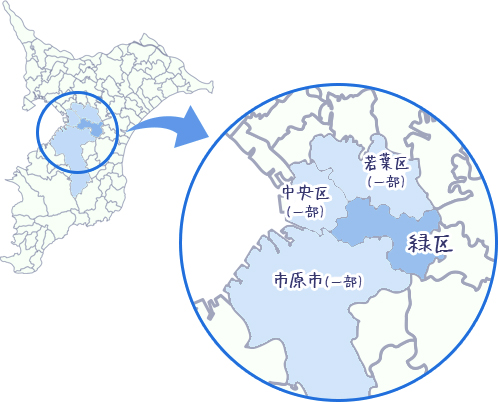 地図: おゆみの中央病院訪問看護ステーションのサービス提供エリア